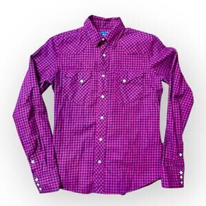 RALPH LAUREN Womens Size 4 Shirt SquarePearl Snap Western Flannel Buffalo Plaid